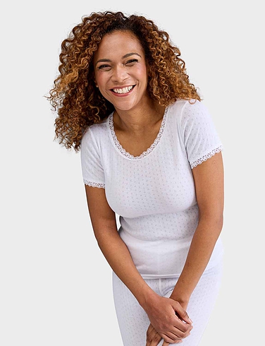 Heatguard Pointelle Thermal Short Sleeve Vest - LB034